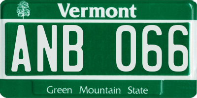 VT license plate ANB066