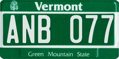 VT license plate ANB077