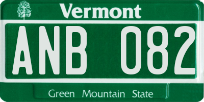 VT license plate ANB082