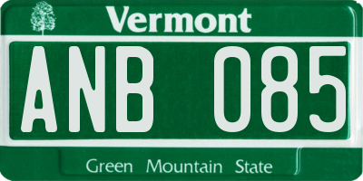 VT license plate ANB085