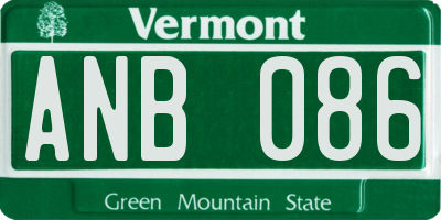 VT license plate ANB086