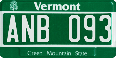 VT license plate ANB093