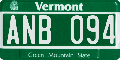 VT license plate ANB094
