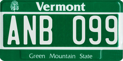 VT license plate ANB099