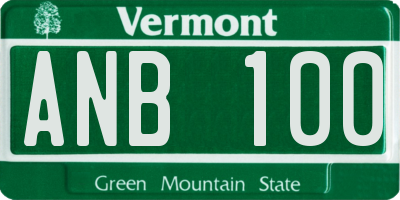 VT license plate ANB100