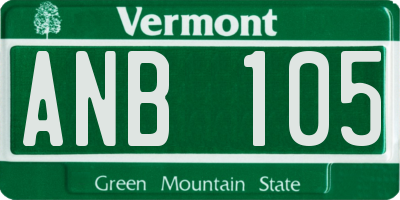 VT license plate ANB105