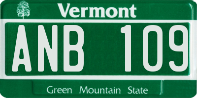 VT license plate ANB109