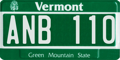 VT license plate ANB110