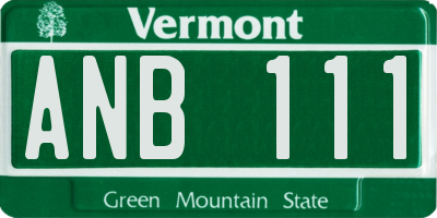 VT license plate ANB111