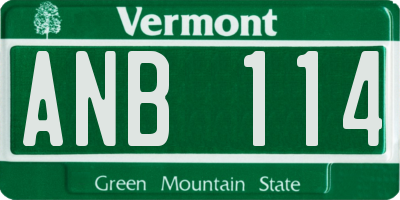 VT license plate ANB114