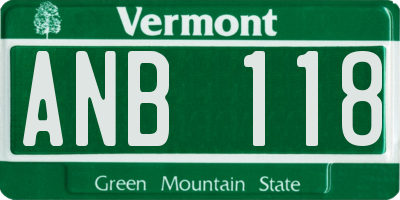 VT license plate ANB118