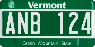 VT license plate ANB124