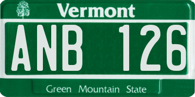 VT license plate ANB126