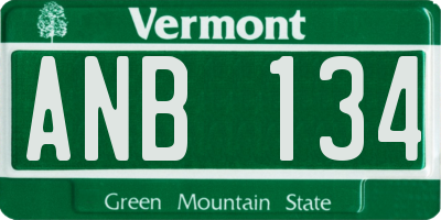 VT license plate ANB134