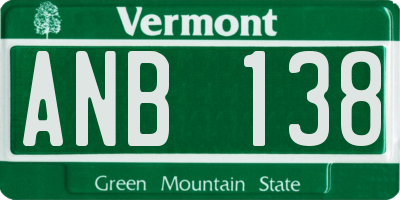 VT license plate ANB138