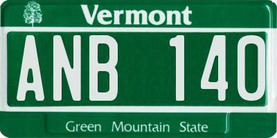 VT license plate ANB140