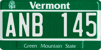 VT license plate ANB145