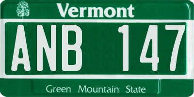 VT license plate ANB147