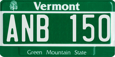 VT license plate ANB150