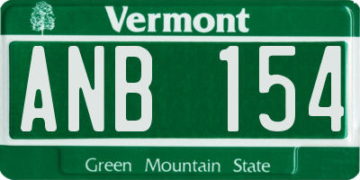 VT license plate ANB154