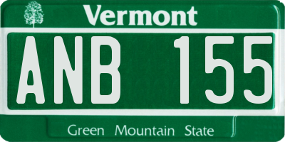 VT license plate ANB155