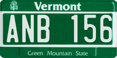 VT license plate ANB156