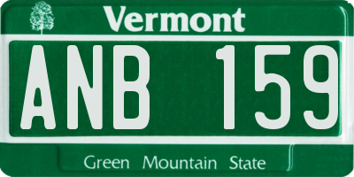 VT license plate ANB159