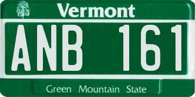 VT license plate ANB161