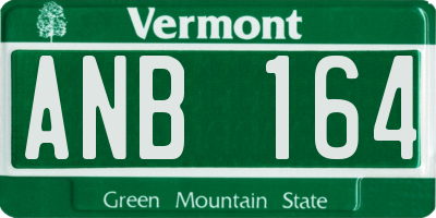 VT license plate ANB164