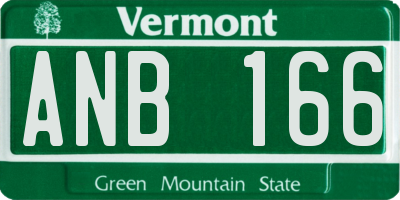 VT license plate ANB166