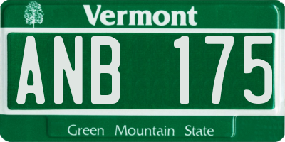 VT license plate ANB175