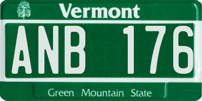 VT license plate ANB176