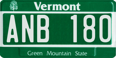 VT license plate ANB180