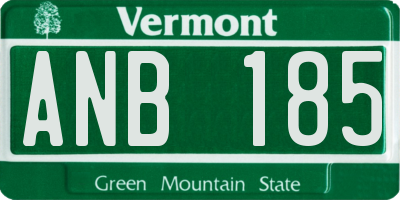 VT license plate ANB185
