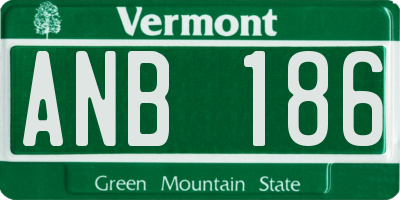 VT license plate ANB186