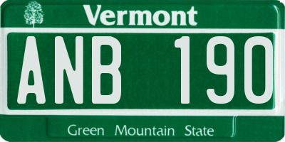 VT license plate ANB190