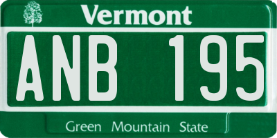 VT license plate ANB195