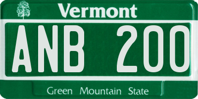 VT license plate ANB200
