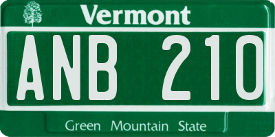 VT license plate ANB210