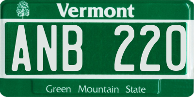 VT license plate ANB220