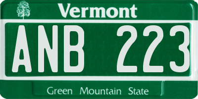 VT license plate ANB223