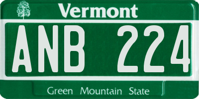 VT license plate ANB224