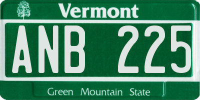 VT license plate ANB225
