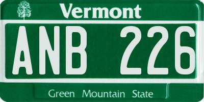 VT license plate ANB226