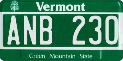 VT license plate ANB230