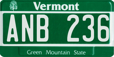 VT license plate ANB236