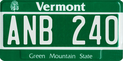 VT license plate ANB240