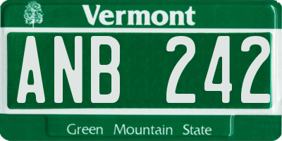 VT license plate ANB242
