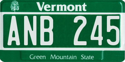 VT license plate ANB245