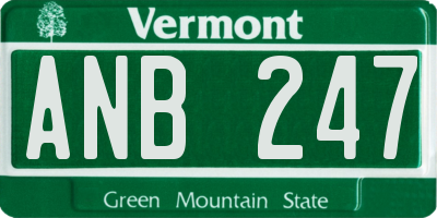 VT license plate ANB247